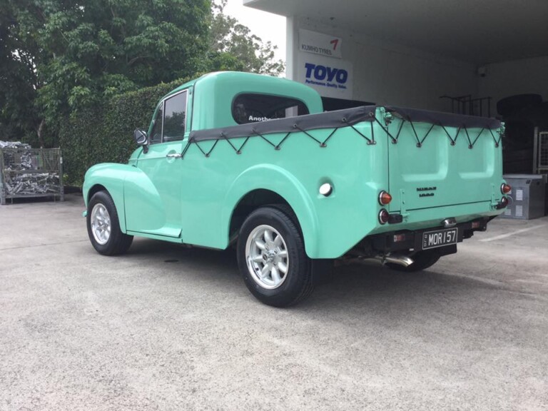 1957 Morris ute with 13-inch Performance Superlite wheels