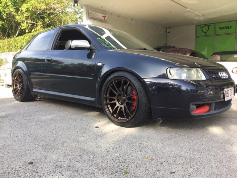 Audi with 18-inch Koya SF03 wheels and Nankang Motorsport AR-1 tyres