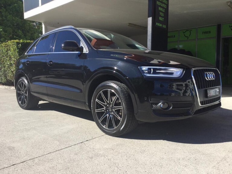Audi Q3 with 18-inch Versus rims in black with machined face