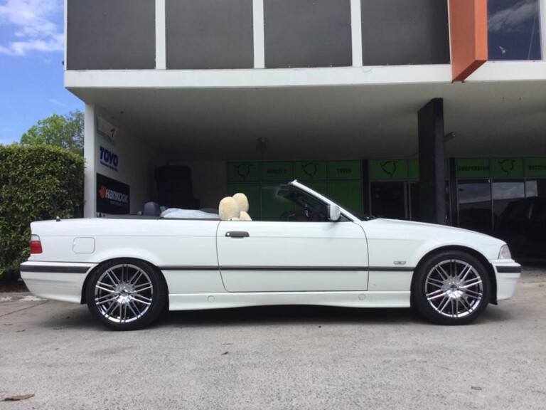 BMW with chrome 17-inch Helo wheels