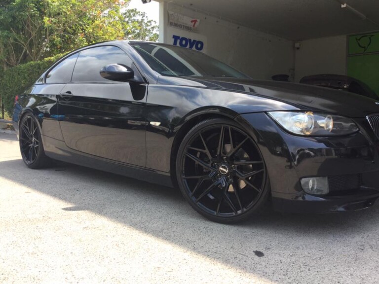BMW with 20-inch staggered Hussla wheels