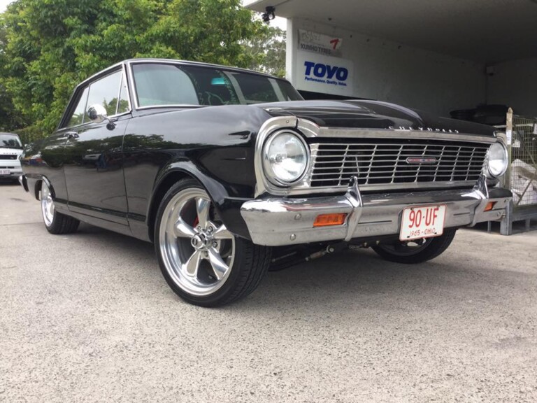 Chevy Nova with Performance Classic wheels fitted 18-inch at rear and 17-inch at front