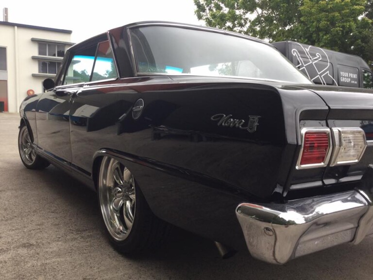 Chevy Nova with Performance Classic wheels fitted 18-inch at rear and 17-inch at front