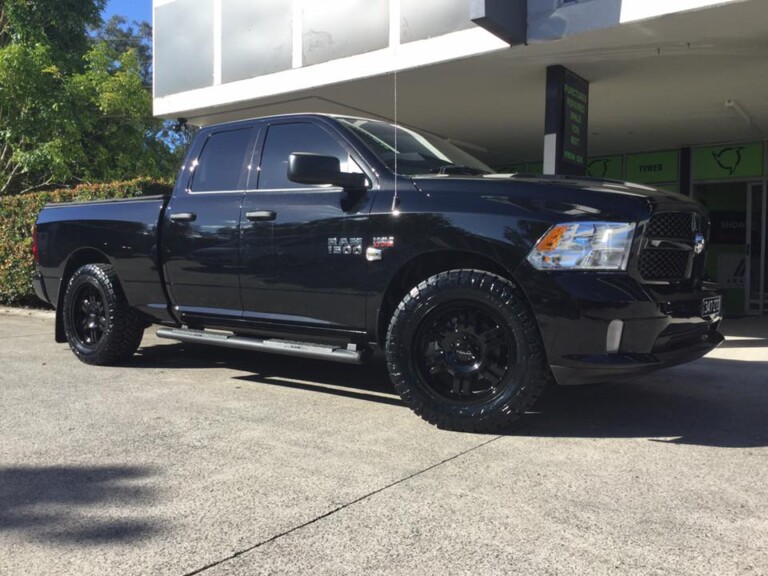 Dodge Ram with 20-inch Helo wheels and Nitto Ridge Grappler tyres