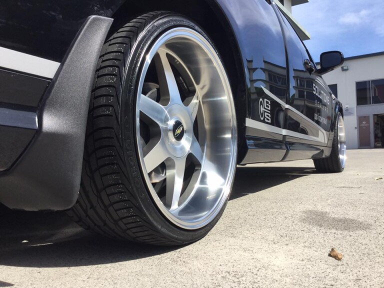 FG Falcon ute with 20-inch Vision Jagger machined wheels in gunmetal