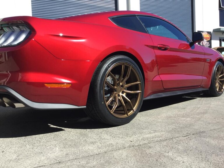 Ford Mustang with 20-inch Koya SF11 wheels and Nitto Invo tyres