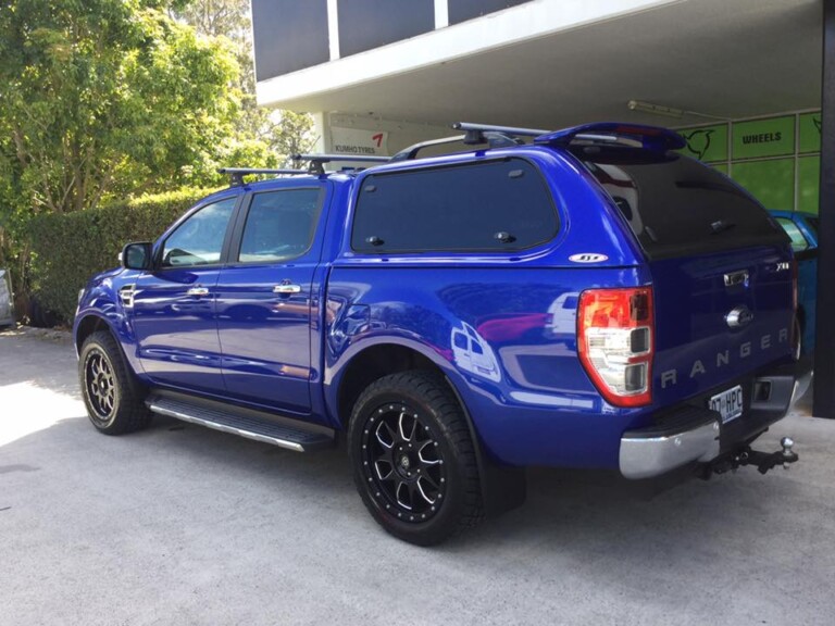 Ford Ranger with 20-inch ATX-196 wheels in satin black with milled edges. Nitto Terra Grappler tyres