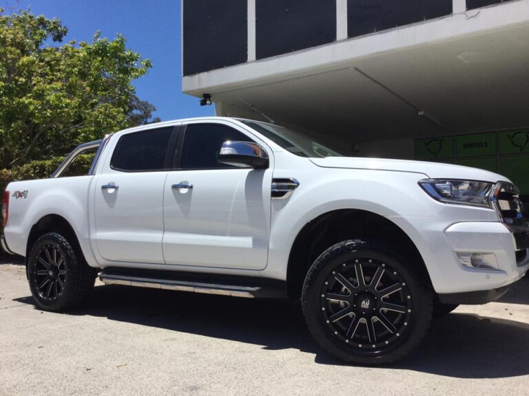 Ford Ranger with 20-inch KMC Heist milled wheels, Nitto Terra Grappler tyres and front lift