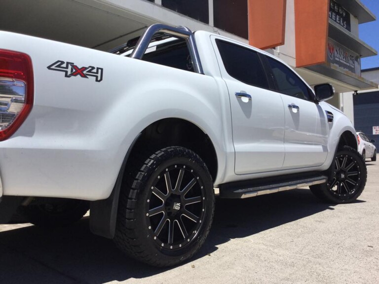 Ford Ranger with 20-inch KMC Heist milled wheels, Nitto Terra Grappler tyres and front lift