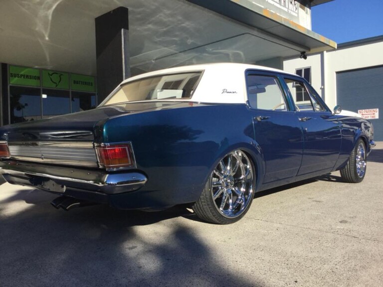 HG Holden with 17-inch front and 20-inch rear US Rambler chrome wheels