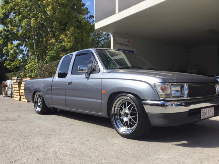 Hilux with 18-inch Vision Raven wheels in custom offsets