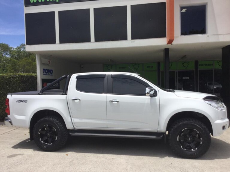Holden Colorado with front suspension lift, 17-inch Tuff T12 wheels in muddies