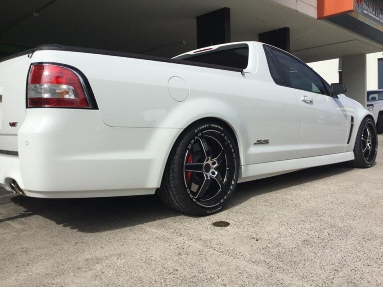 Holden Redline ute with XYZ coilovers, 20-inch Pro Drag wheels and Monsta Street Series tyres