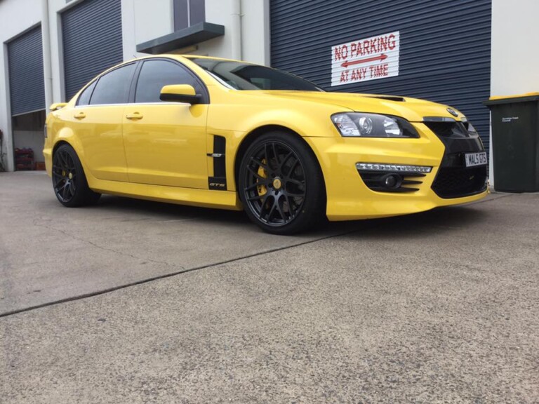HSV GTS with 20-inch staggered SSW M-Spec wheels, custom centre caps, and Nitto Invo tyres
