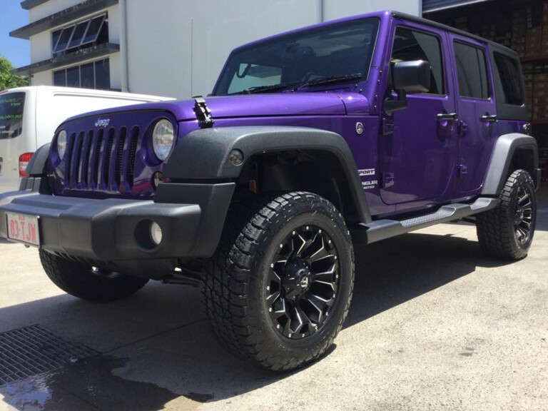 Jeep Wrangler with 18-inch Fuel wheels with milled edges and Nitto Terra Grappler tyres