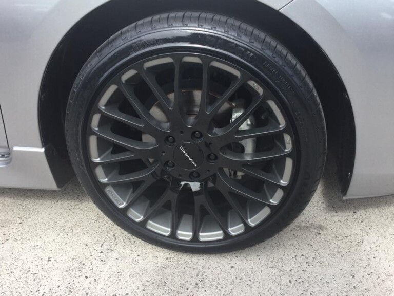 Mazda 3 with KMC Maze 18-inch wheels in pearl grey and gloss black face