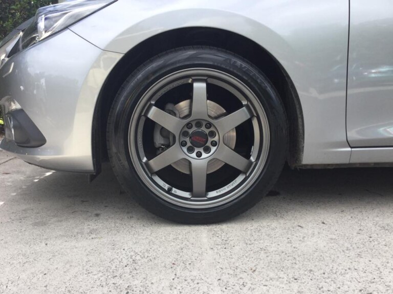 Mazda 3 with 18-inch gunmetal SSW Drifter wheels