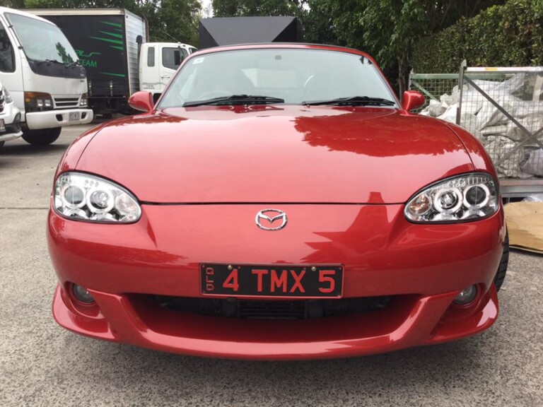 Mazda MX5 with 17-inch SSW Challenge wheels and custom headlights