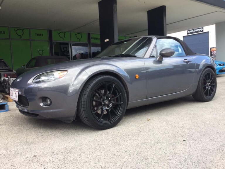 Mazda MX5 with 17-inch SSW Challenger wheels and Blue Streak Stiletto Sport tyres