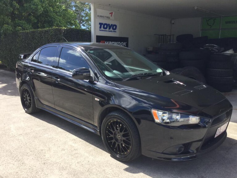 Mitsubishi Lancer fitted with 18-inch Avid racing mesh wheels