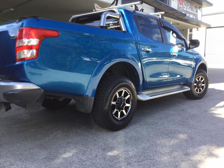 Mitsubishi Triton with 17-inch Helo HE909 wheels and Nitto Terra Grappler tyres