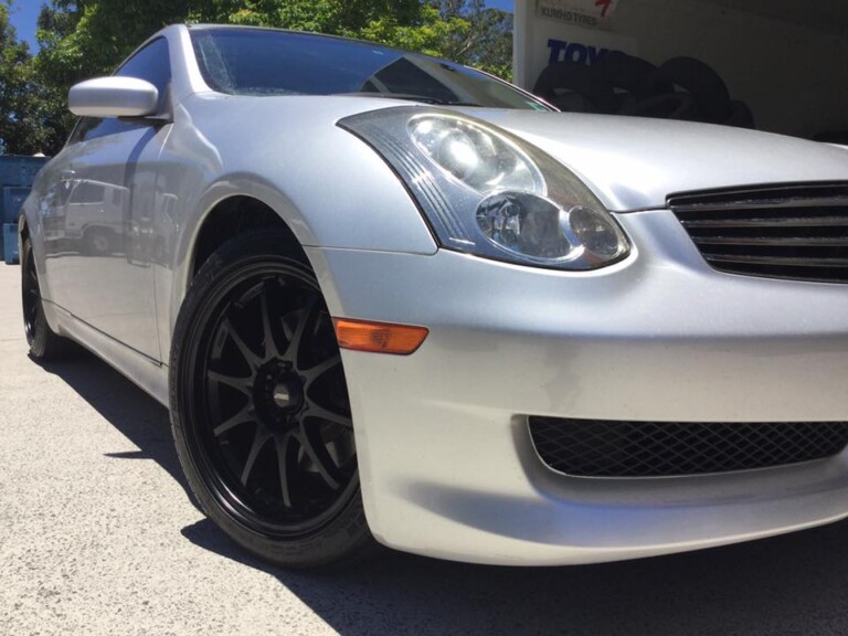 Nissan Skyline V35 with staggered 18-inch SSW Rotate wheels and Nankang tyres