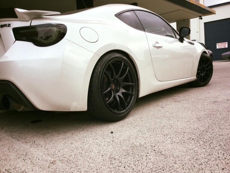 Subaru BRZ with staggered Work Emotion Kiwami wheels, Pace Alventi tyres and XYZ coilovers