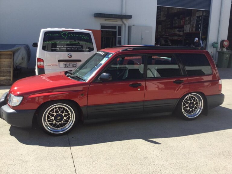 Subaru Forester with custom 18-inch Raven wheels