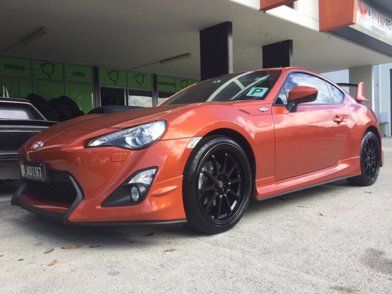 Toyota 86 with 18-inch SSW Rotate wheels in black