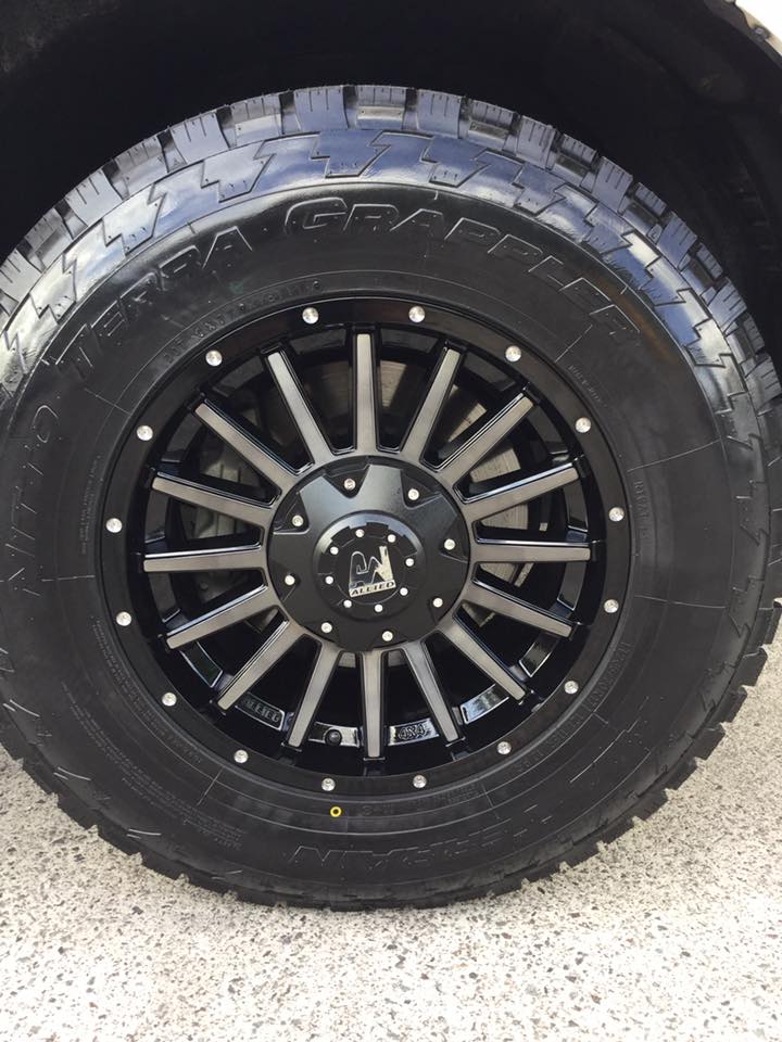 Toyota Prado with 17-inch Allied Spike wheels and Nitto Terra Grappler tyres