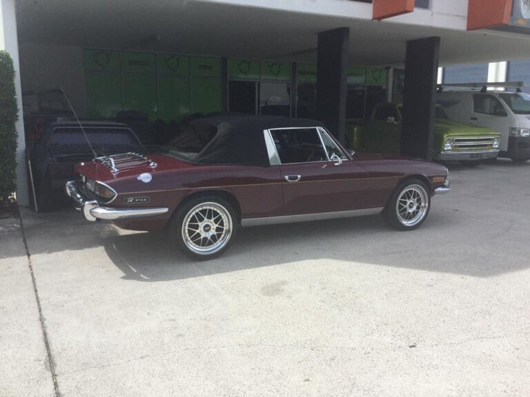 V8 Triumph Stag with 18-inch Vision Raven wheels