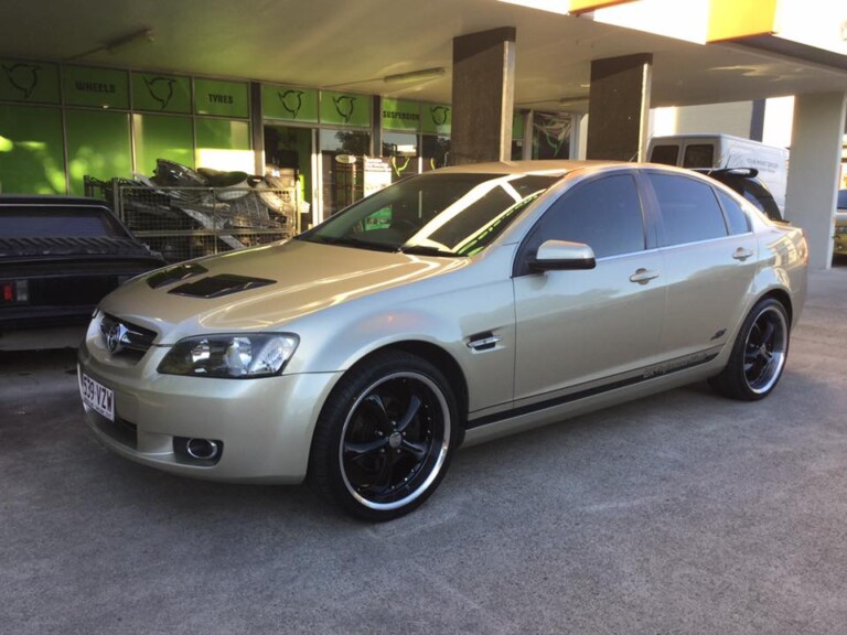 VE Commodore with Status Retro rims in black with machined lip