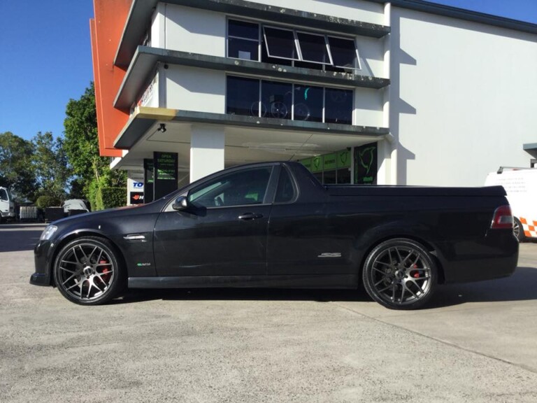 VE Commodore ute with 20-inch satin gunmetal SSW M-Spec wheels