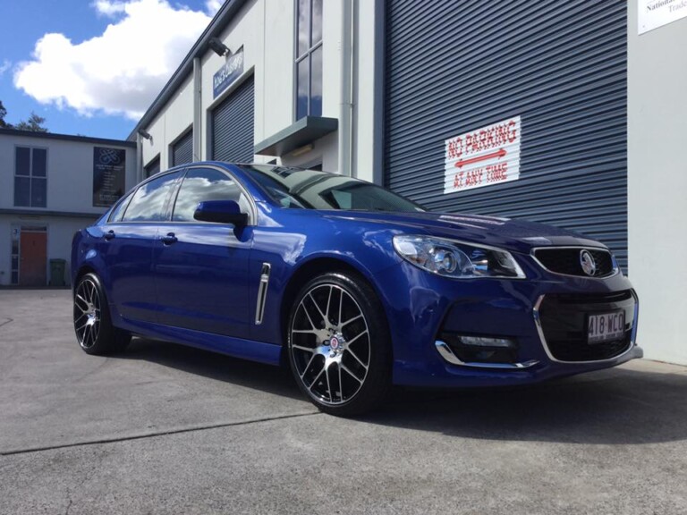 VF Commodore with 20-inch staggered HRE machined wheels