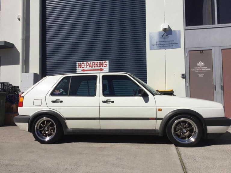 VW Golf GTI with 15-inch SSW Tuning wheels in bronze with machined lip