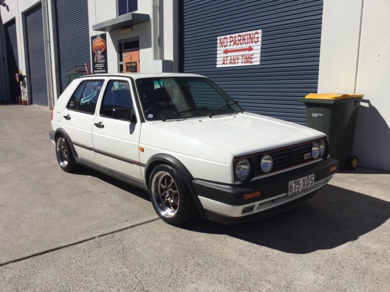 VW Golf GTI with 15-inch SSW Tuning wheels in bronze with machined lip