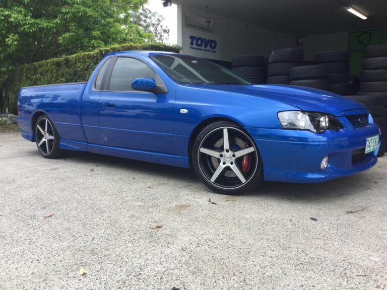 XR8 Falcon ute with 19-inch KMC District wheels and Pirelli Dragon Sport tyres